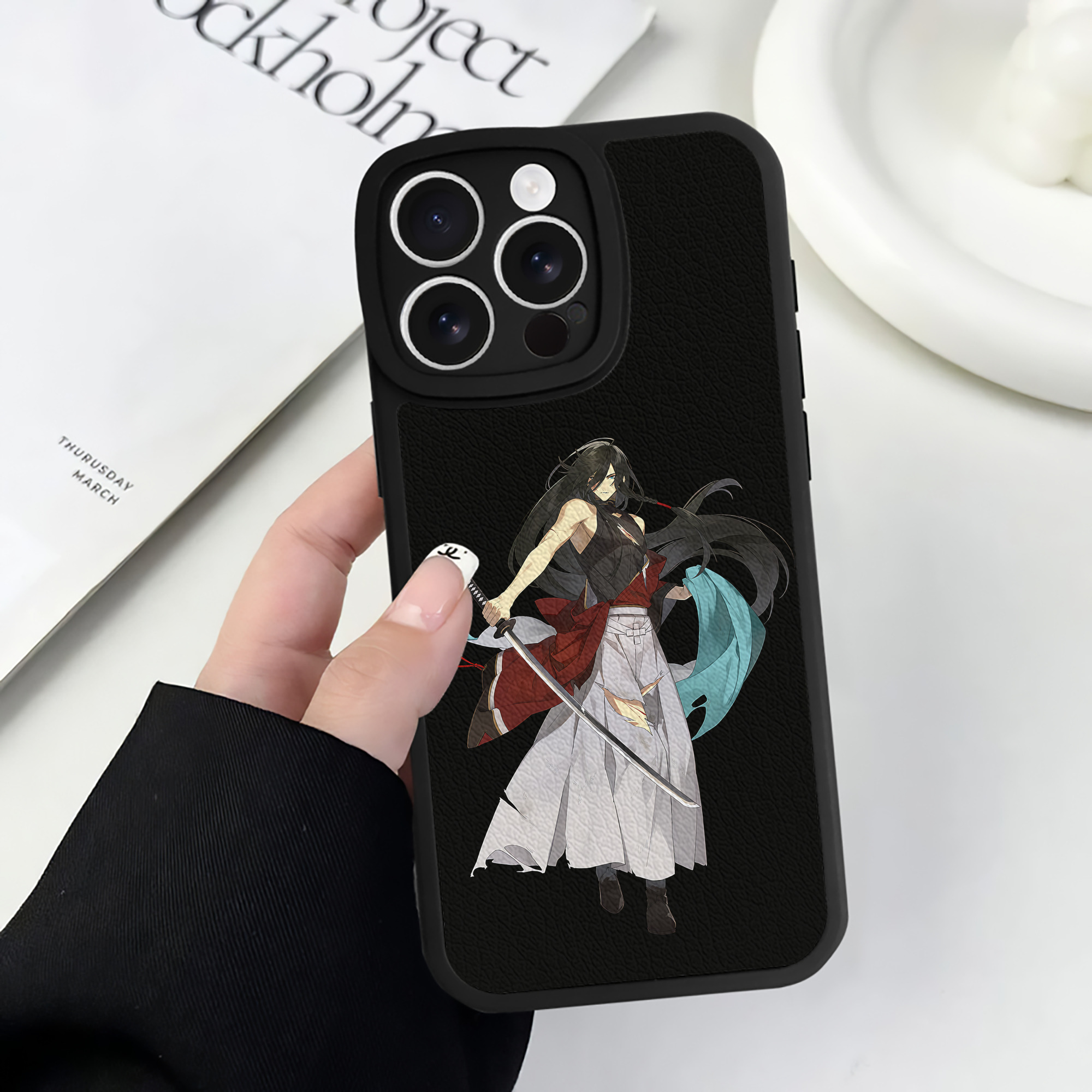 （画像用） 刀剣乱舞 Touken Ranbu 【iPhone 16シリーズ対応】シリコンスマホケース（レザー調） 材質：シリコン